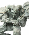 Raw epoxy putty master sculpt for a 28mm games manufacturer wanting a 'fantasy ice dreadlord' requested to look as if textured like a weathered iceberg. Size: 60mm tall